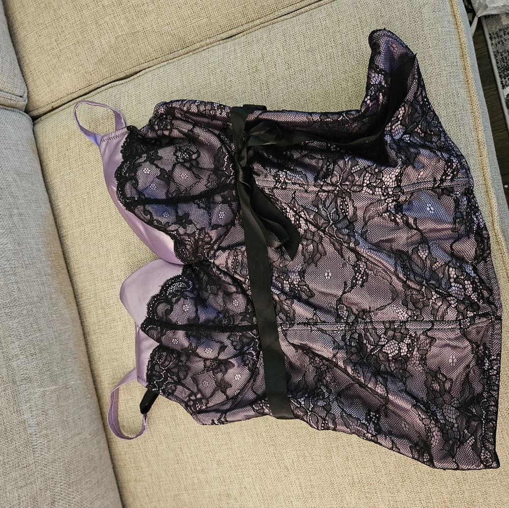 Cacique Seriously Sexy black lace Bustier top and pantoes, plus size 18/20